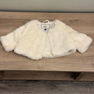 Janie and Jack White Faux Fur Coat